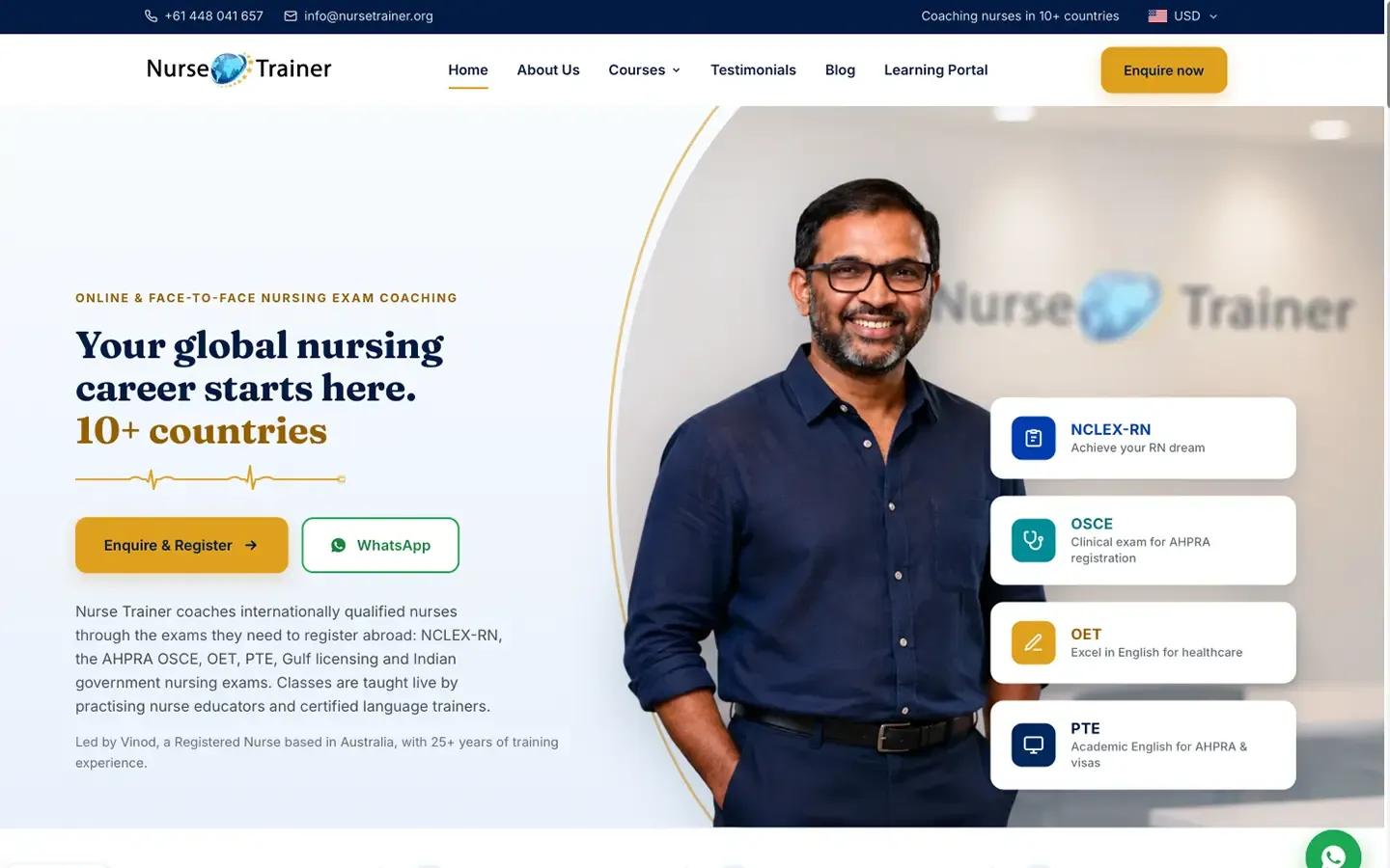 NurseTrainer nursing exam coaching website