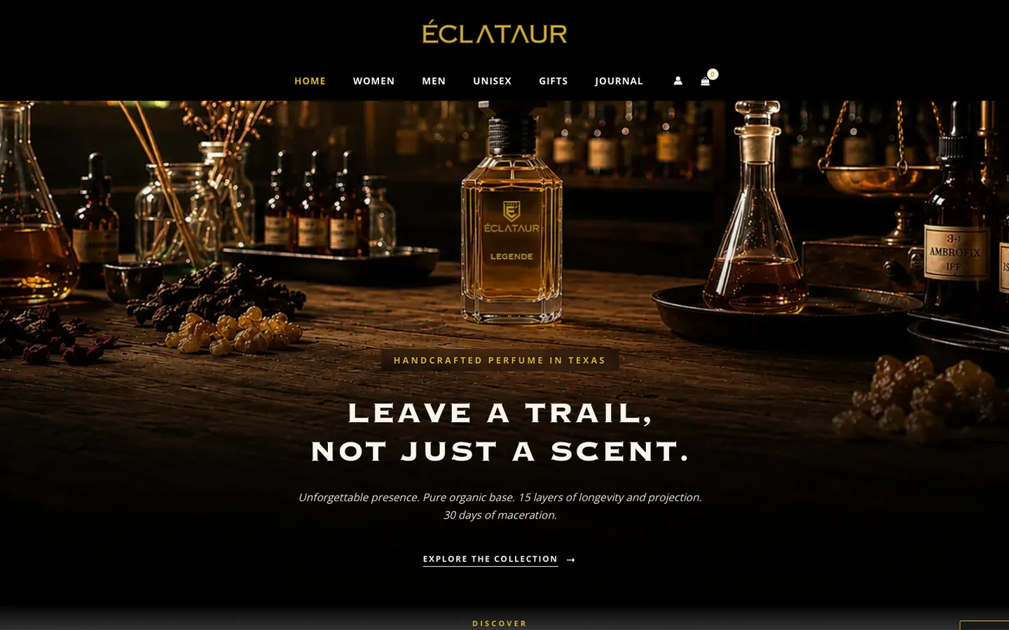 Éclataur homepage, identity system live on the web